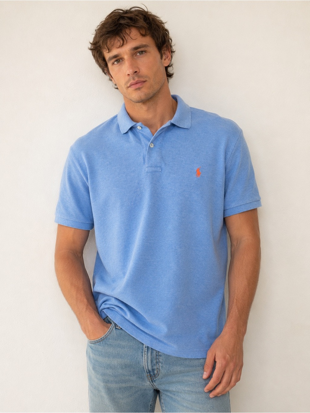 Polo Ralph Lauren Blue Polo Shirt XL Orange Pony